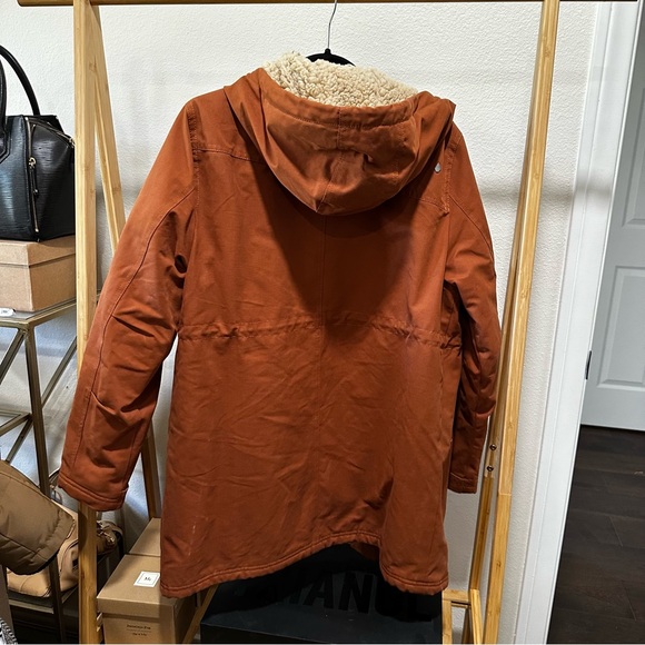 VOLCOM Less is More Sherpa Lined Hooded Weatherproof Jacket rust Orange - Picture 9 of 14